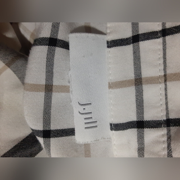 J Jill Women's Plus Size Long Sleeve Button Shirt Blaco White Block Stripe 2X-3X - Picture 7 of 8